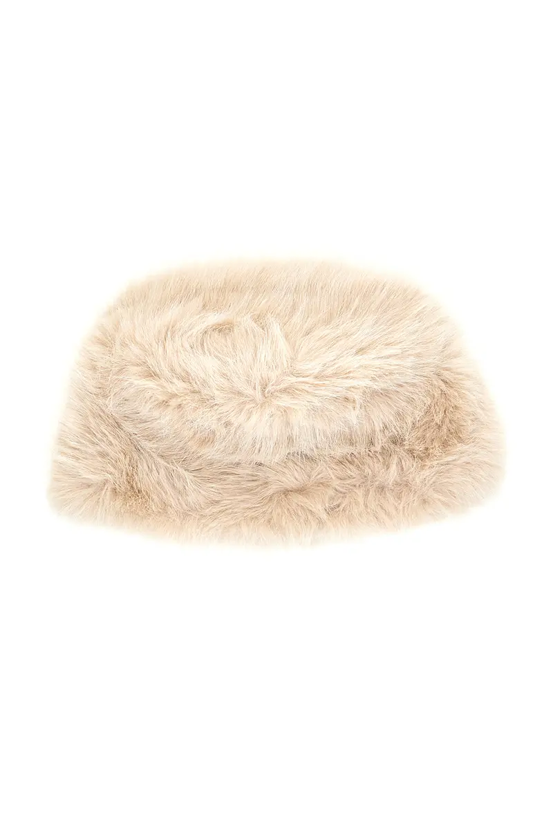 Cappello beige in pelliccia effetto furry Gianmarco Venturi CLASS 63219