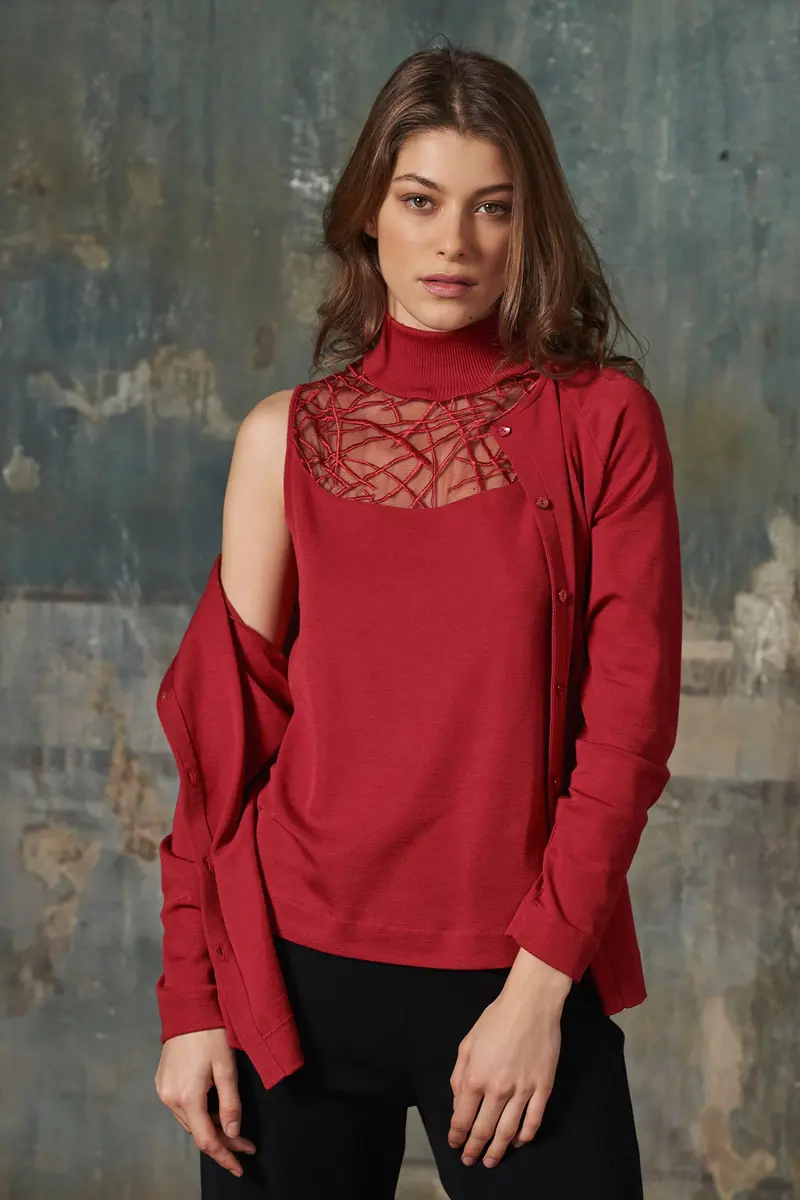 Cardigan Woman Wool and Silk 3468