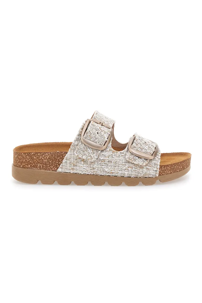 Ciabatte beige corda con doppia fibbia PITTARELLO BIO 335P20630SR