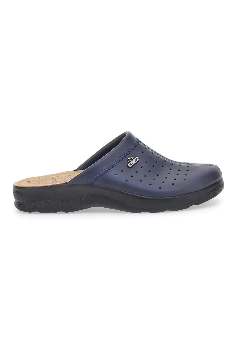 Ciabatte Blu Con Plantare in pelle Made In Italy Fly Flot 82154