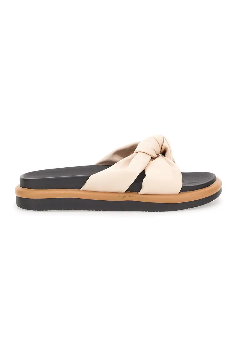 Ciabatte casual Prima Riga 43 Beige con arricciatura