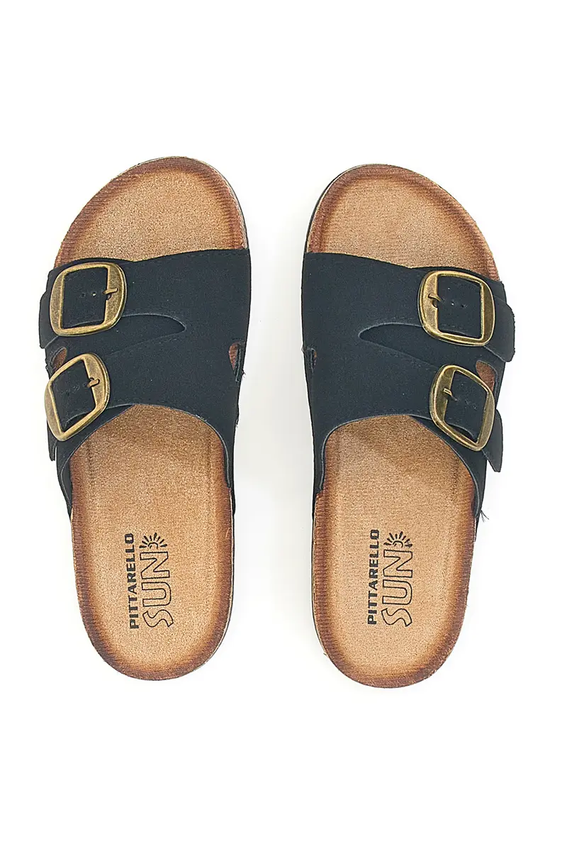 Ciabatte da donna nere con doppia fibbia Pittarello FC2084J1