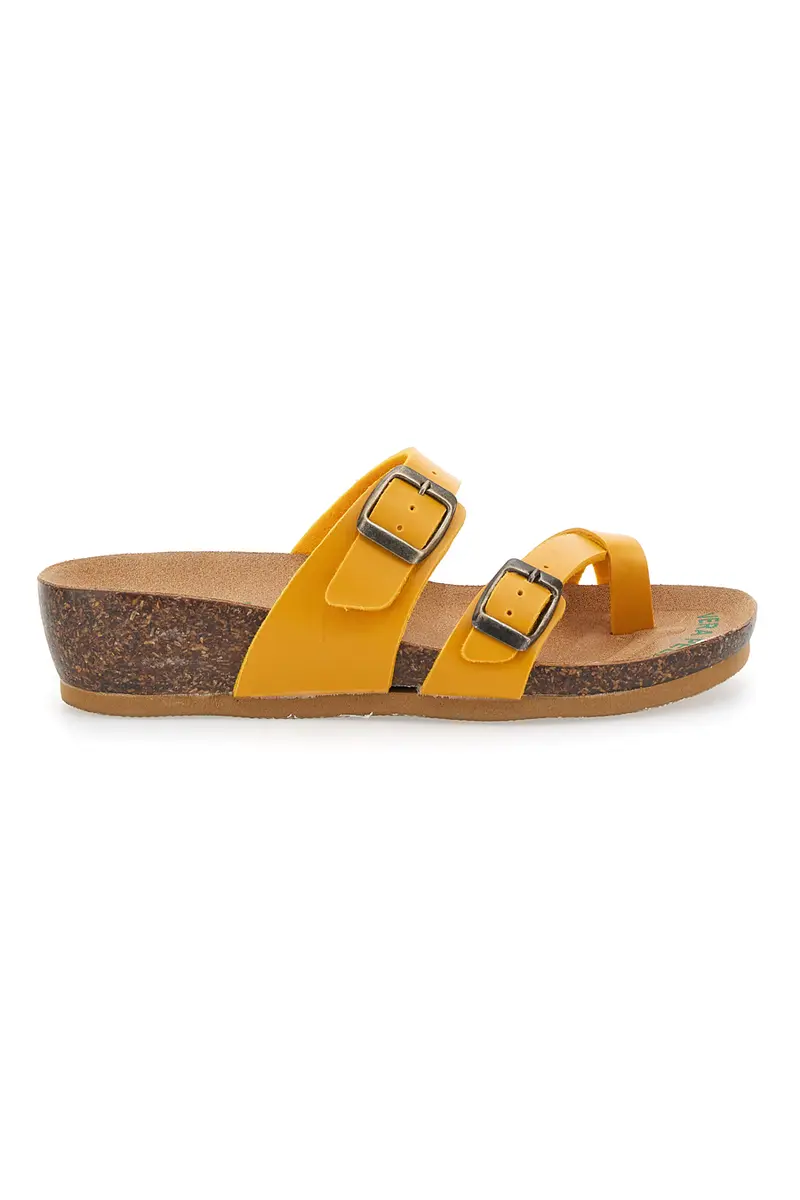 Ciabatte Gialle Made In Italy Con Sottopiede In Vera Pelle Bio Up 22710