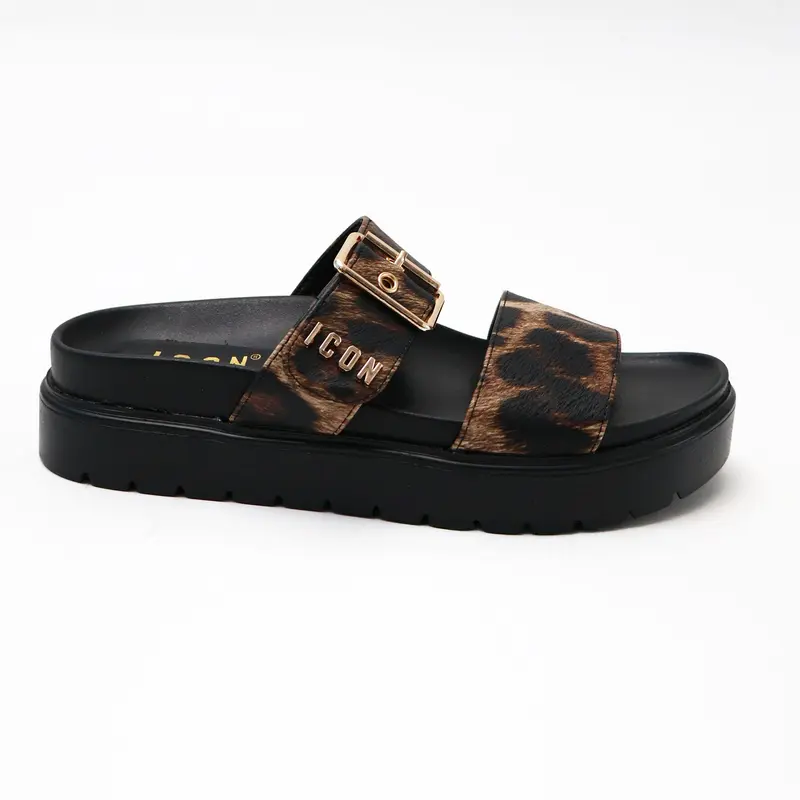 CIABATTE ICON SLIDE ANIMALIER LEOPARD DONNA