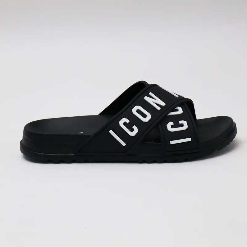 CIABATTE ICON SLIDE LOGO BLACK UOMO