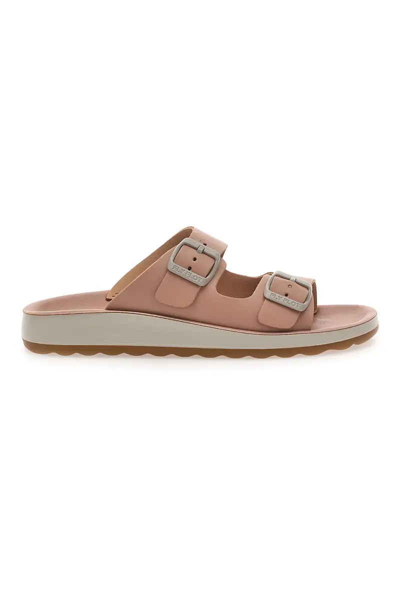 Ciabatte rosa con doppia fibbia e fondo comfort FLY FLOT 77077ZZ