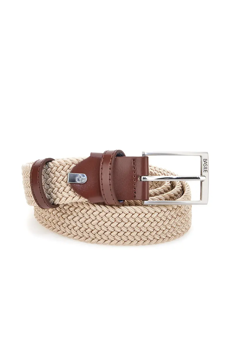 Cintura intrecciata beige elastica Basile BA1345/ELASTICO