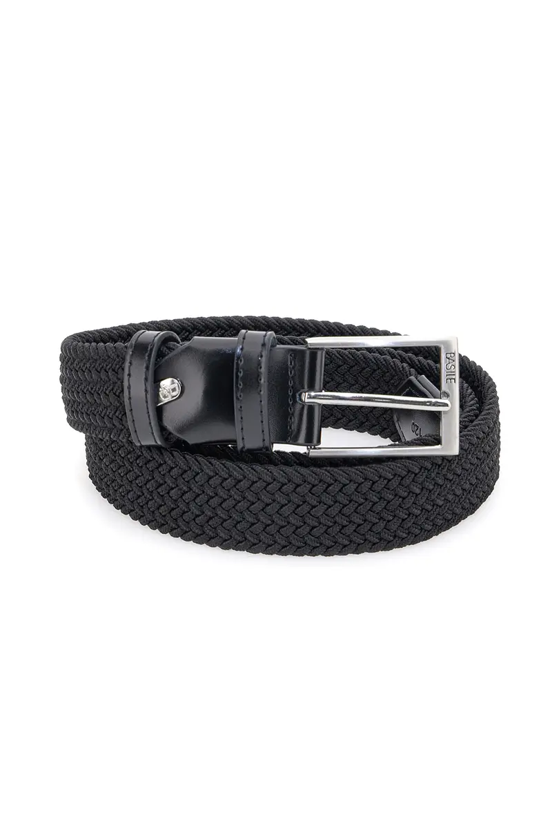 Cintura intrecciata nera elastica taglia unica Basile BA1345/ELASTICO
