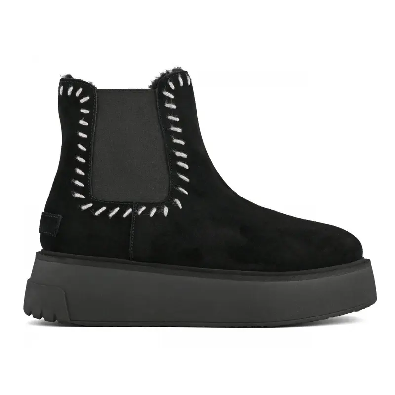 COLORS OF CALIFORNIA W BEATLE BOOT WOOL STITCHING BLAST14 BLA