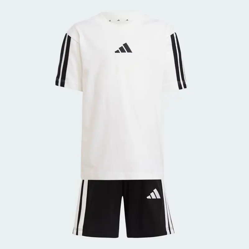 COMPLETINO ADIDAS ESSENTIALS T-SHIRT E SHORTS BIANCO/NERO