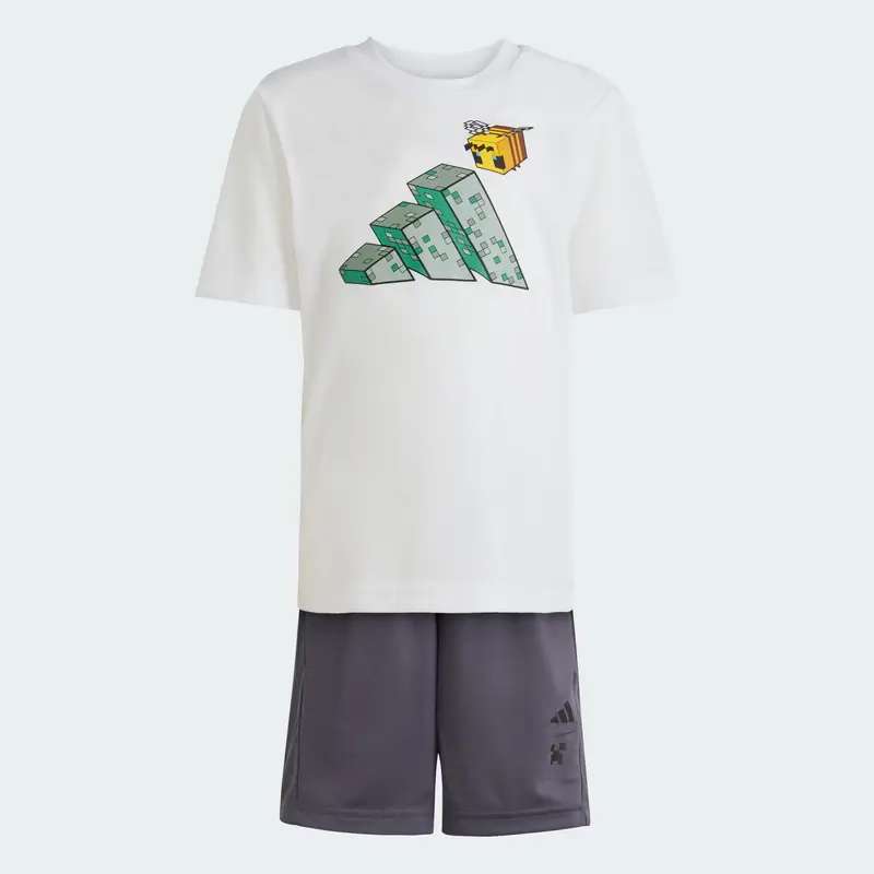 COMPLETINO ADIDAS X MINECRAFT TRAINING SUMMER SET BIANCO
