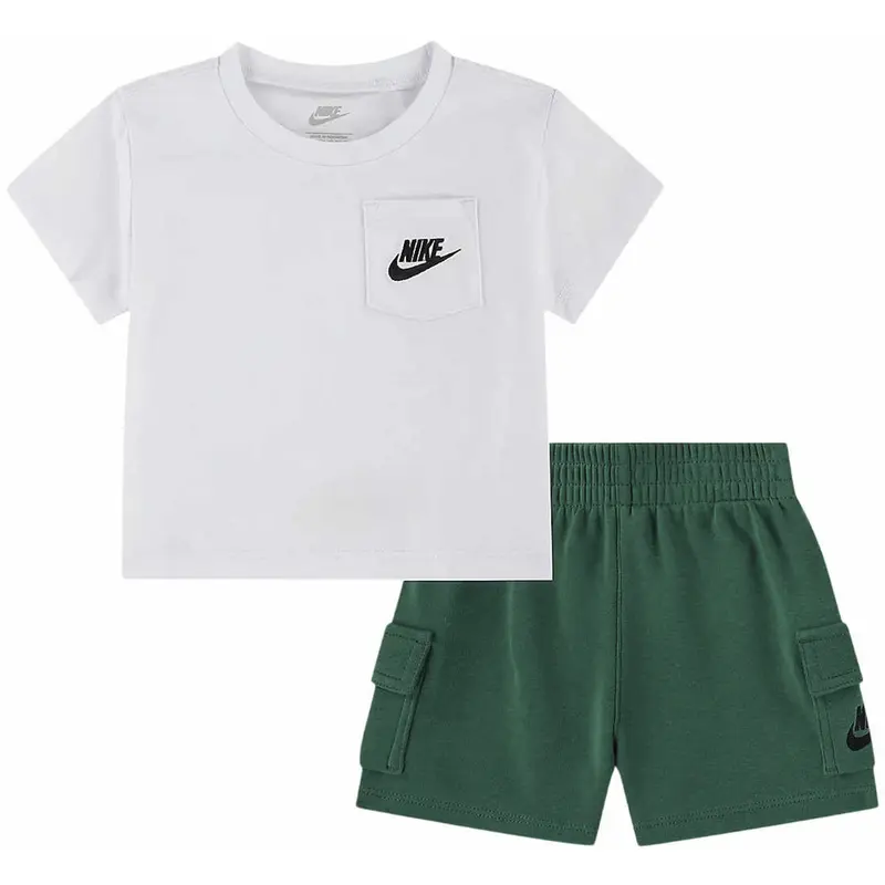 COMPLETO NEONATO NIKE T-SHIRT CON TASCA E SHORTS FRENCH TERRY