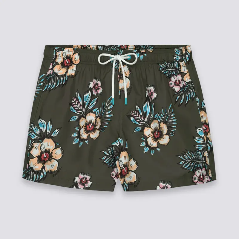 COSTRUME DA BAGNO UOMO SUNDEK CORTO REVERSO FLOREALE VERDE MILITARE