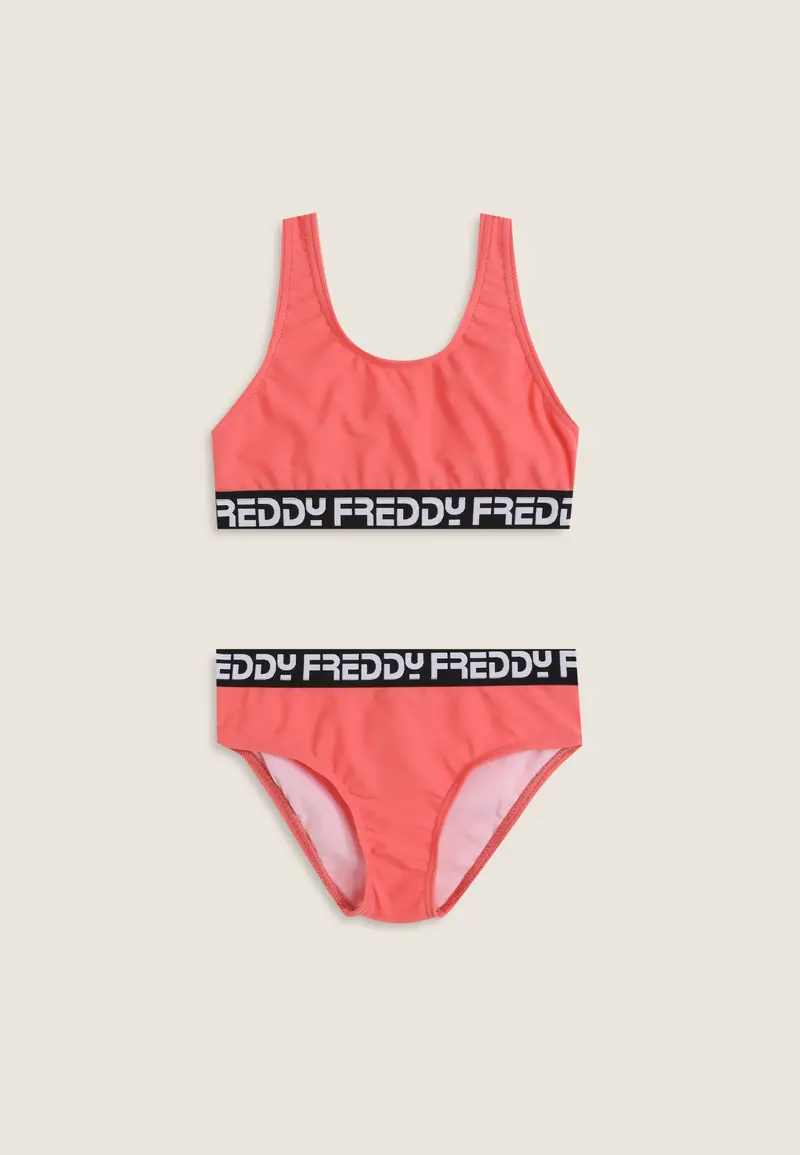 Costume 2 pezzi bambina con fasce logate