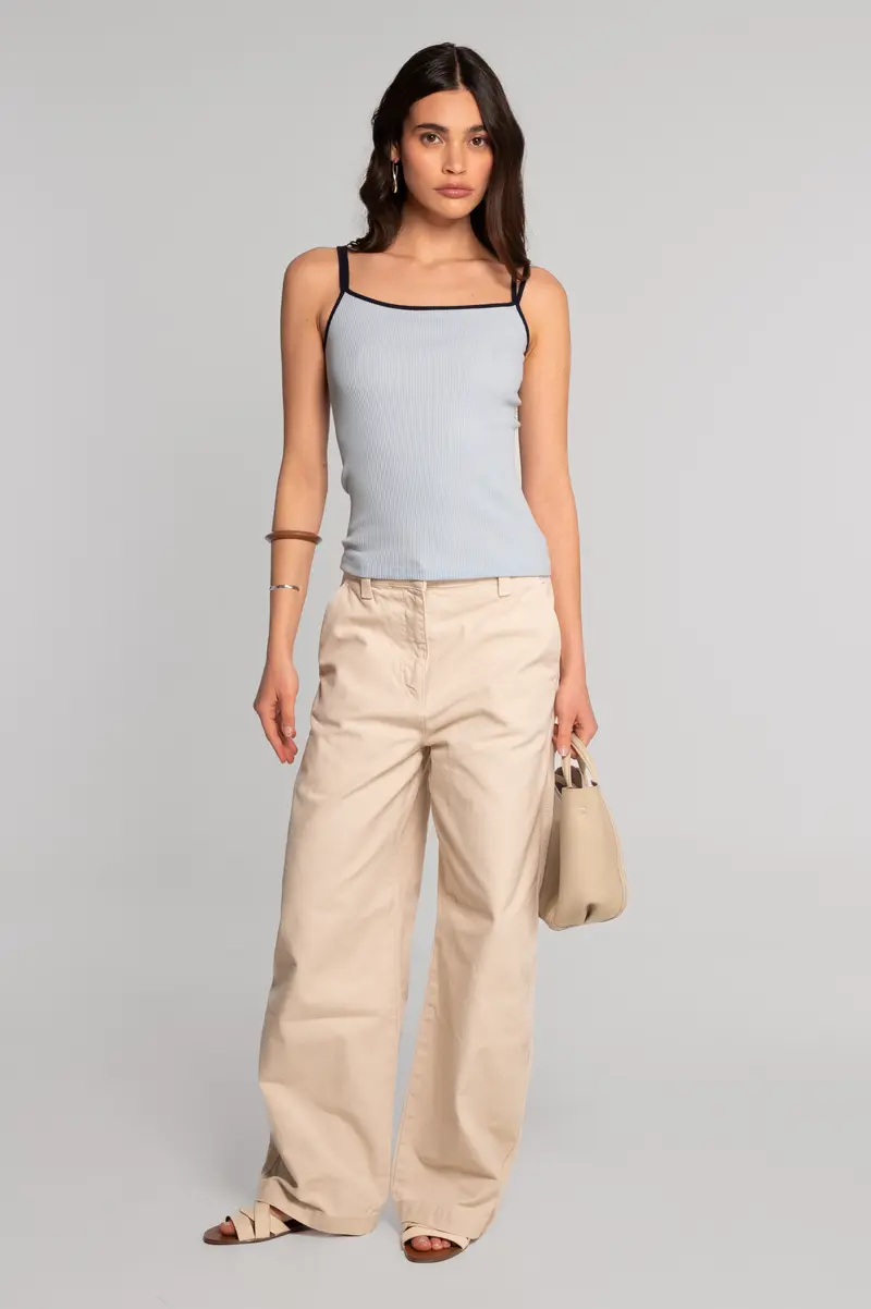 Cotton camisole top with double straps 7170