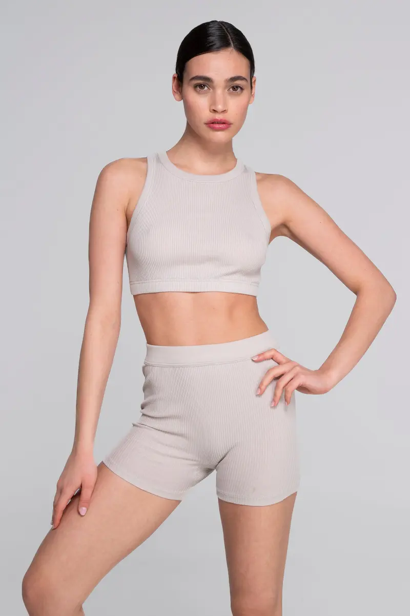 Cotton halterneck crop top 7168