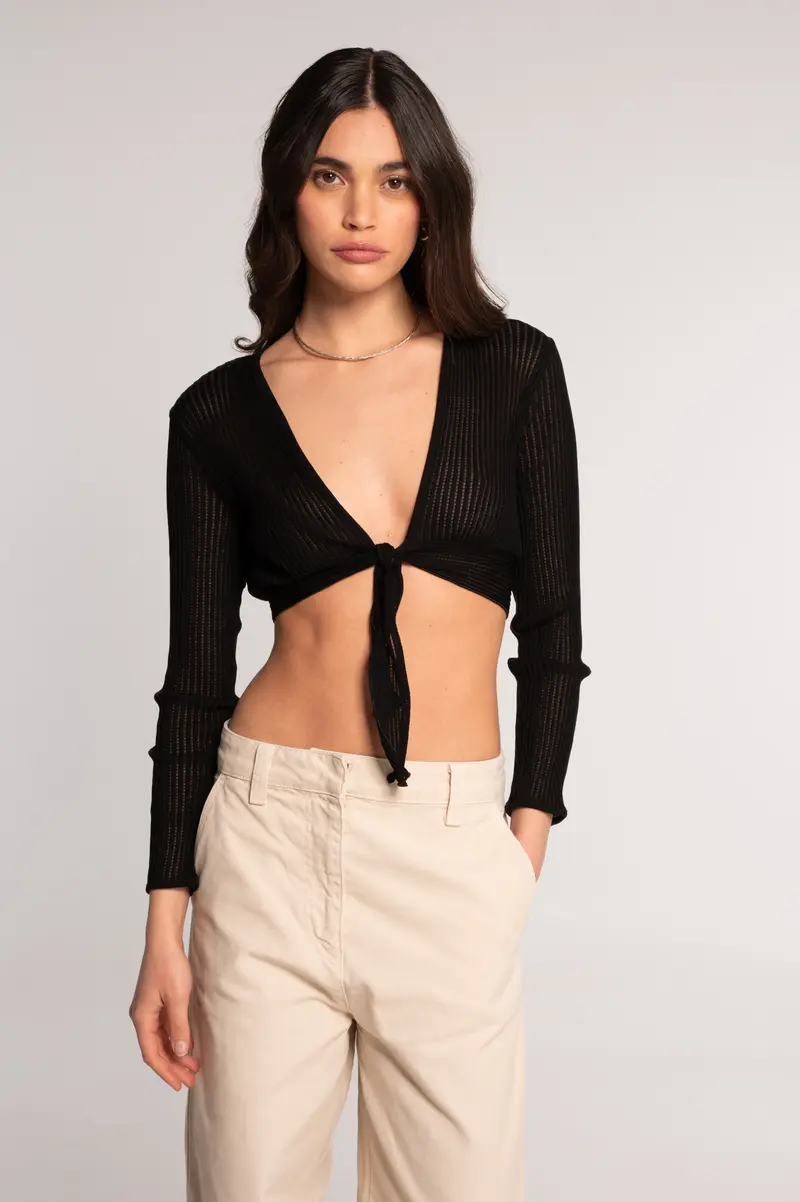 Cropped cardigan in ajouré Filoscozia 3110