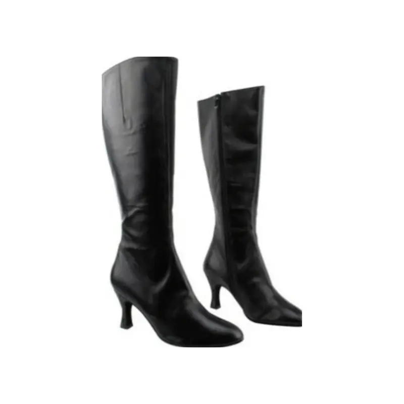 D-4 S42 Zip (L/Jo) - Stivale in Pelle Nera Alto sotto Ginocchio con Chiusura Zip a Lato - Salsa