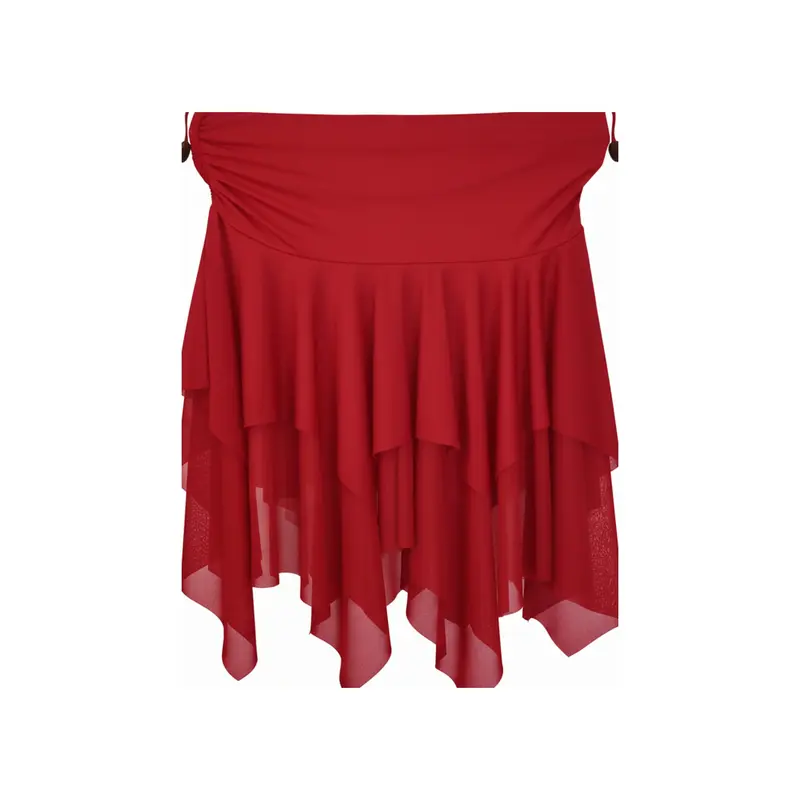 DANILA - Gonna a Punte Tagliata a Mano libera doppio Tessuto Microfibra Bielastica e Tulle Bielastico Tono su Tono