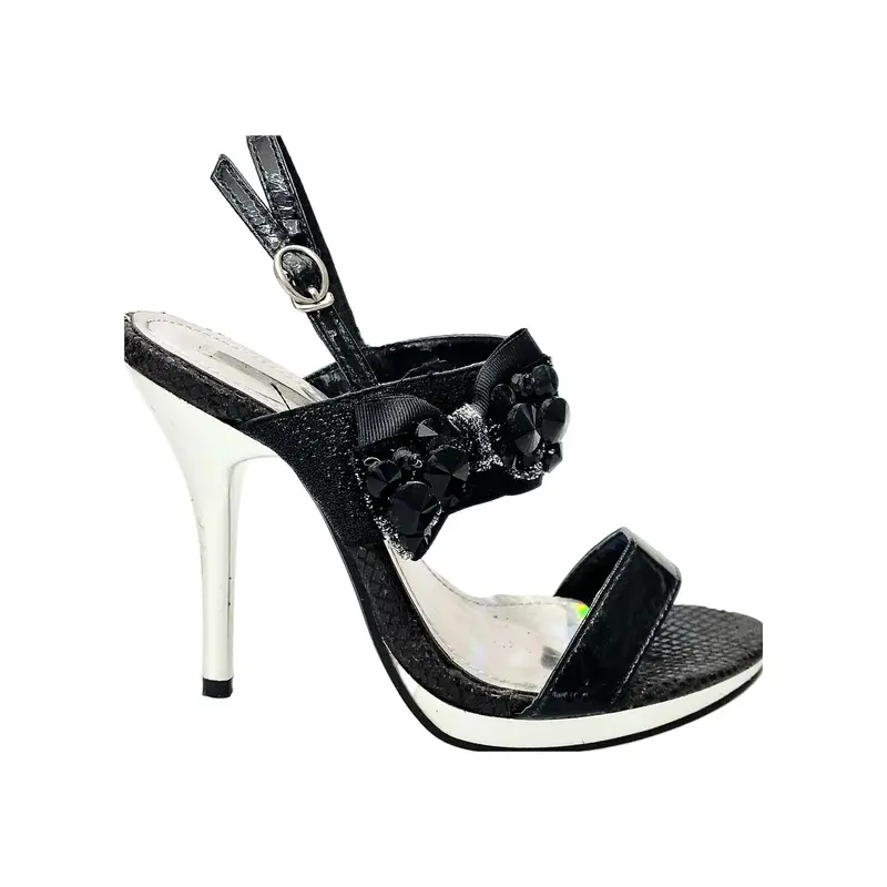 DEMY Plt (Black F99) - Sandalo con Plateau tacco a Spillo Largo - Latino Americano