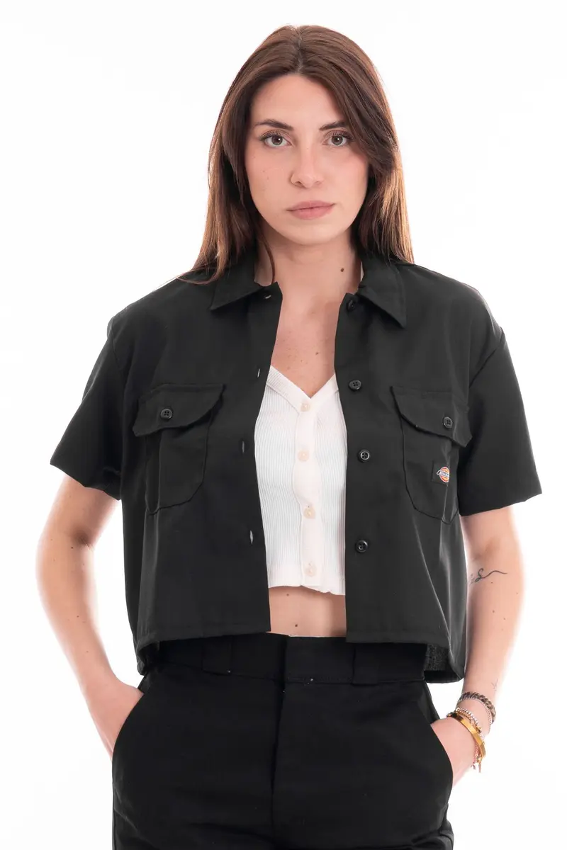DICKIES CAMICIA WORK CROPPED  SHORT SLEEVES DONNA DK0A4YSXBLK1
