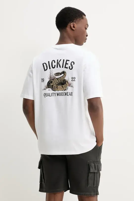 DICKIES T-SHIRT SNAKE MANICA CORTA CON STAMPA SU RETRO UOMO DK0A4Z990WH1