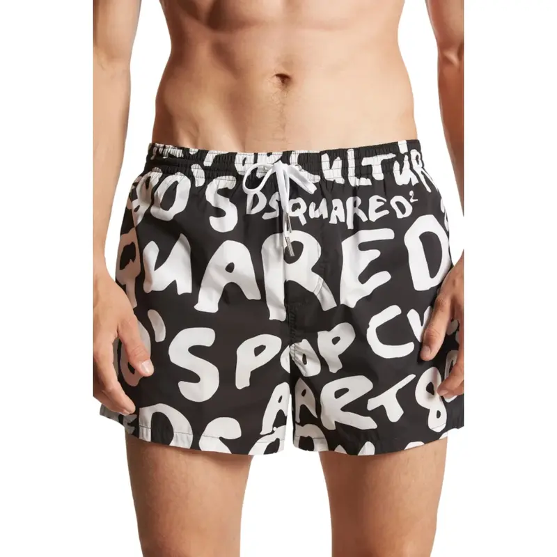 DSQUARED COSTUME BOXER MIDI SCRITTE DSQUARED UOMO B64558 010