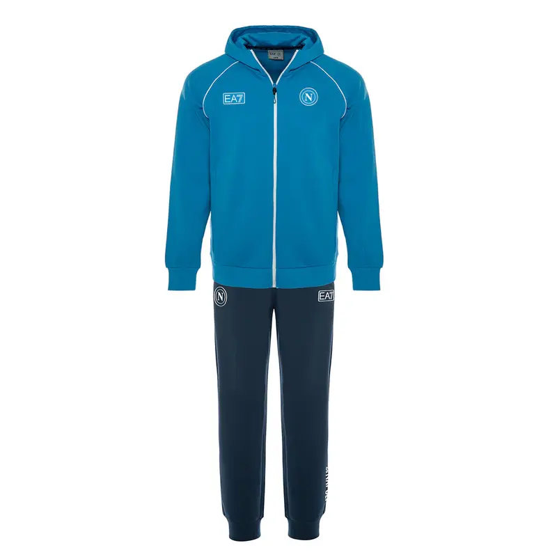 EA7 NAPOLI TUTA INVERNALE INTERLOCK CAPPUCCIO TEAM NAPOLI N26R09 AZZ