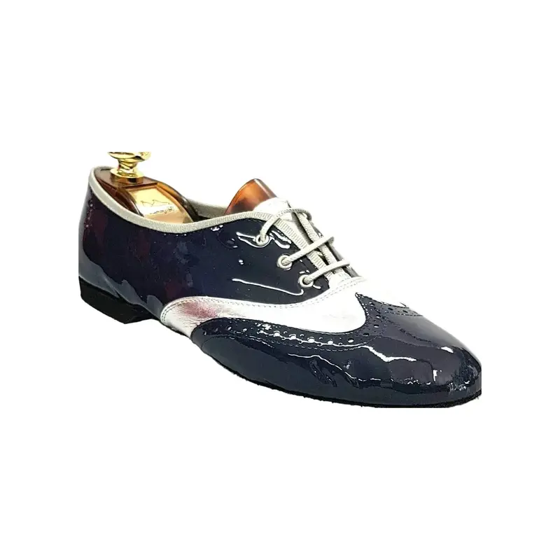 Eddy (NY08) - New York Jazz Confort in Vernice Blu Notte e Pelle Silver