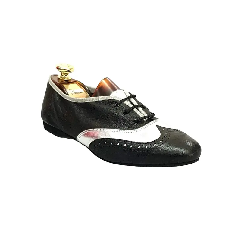 Eddy (NY08) - New York Jazz Confort Pelle Nera inserto Pelle Argento - Salsa