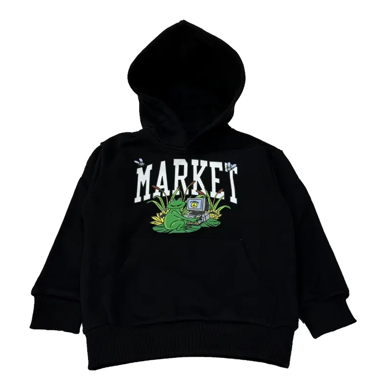 F5MKJBHS053 - FELPA BAMBINI CON CAPPUCCIO MARKET SUPER PULLOVER HOODIE NERA