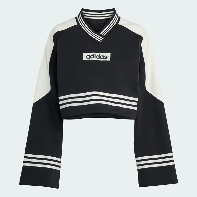 FELPA ADIDAS ORIGINALS BLOCKING CREW NEON NERO/BIANCO