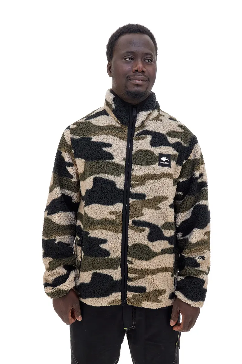 Felpa camouflage in pile sherpa con zip No Limits MAPF006W25