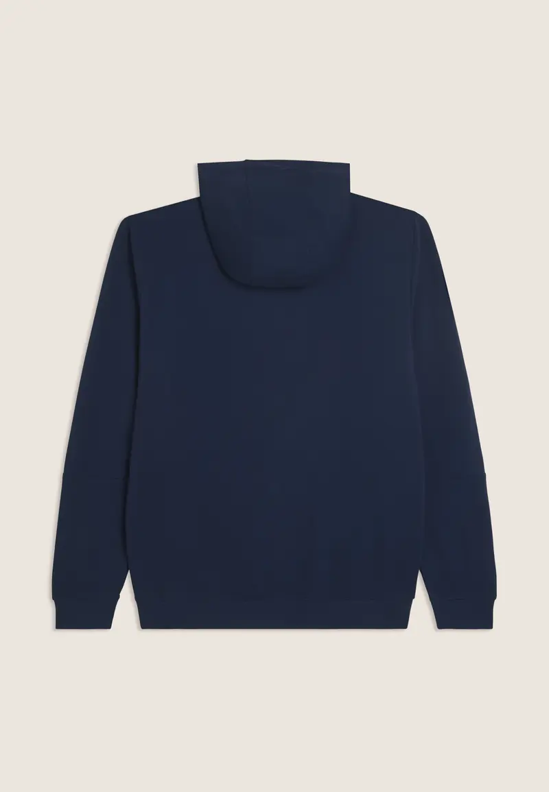 Felpa con cappuccio full-zip e bande tono su tono
