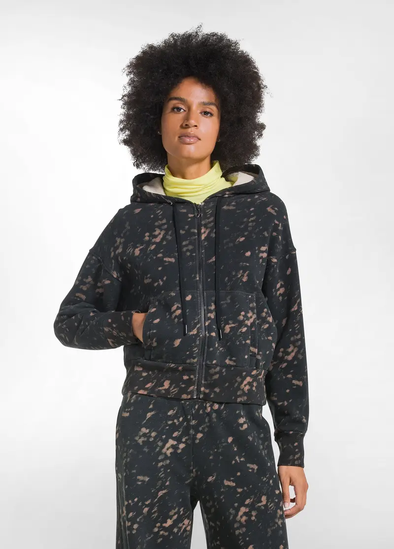 FELPA CON ZIP E CAPPUCCIO STAMPA ALLOVER OTHER