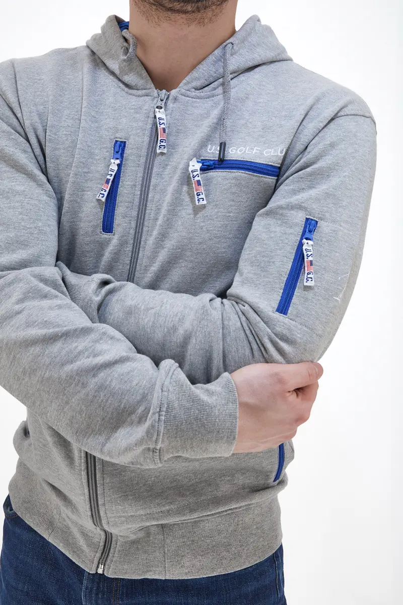 Felpa con Zip Us Golf Club 1252 Grigia