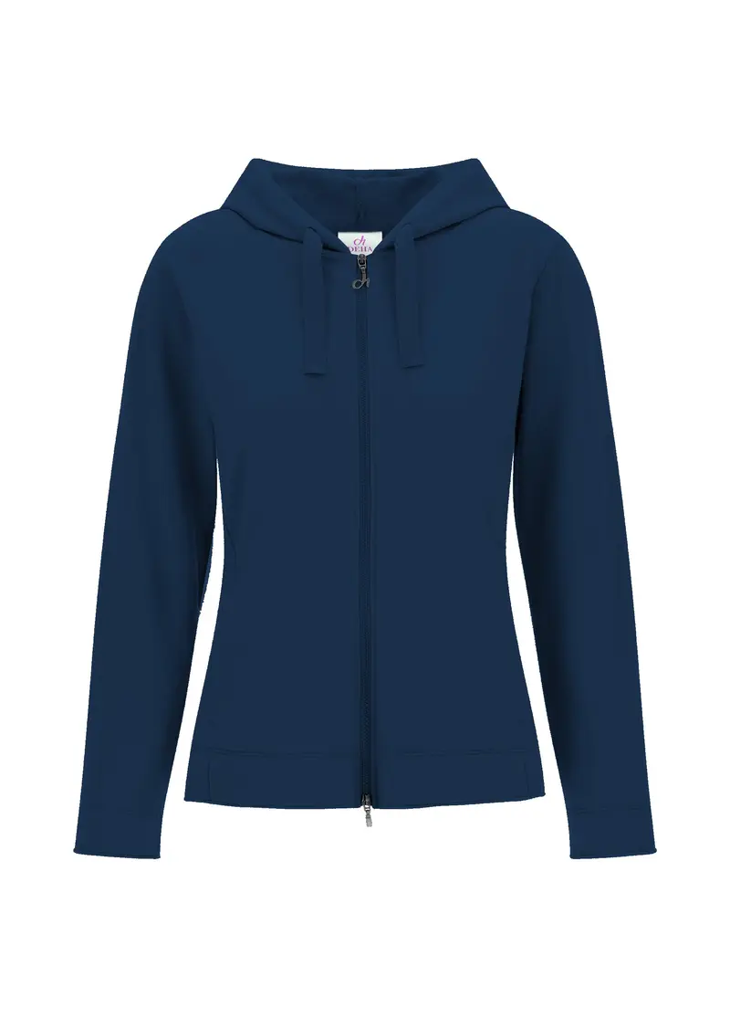 FELPA CORE LEGGERA CON ZIP E CAPPUCCIO BLU