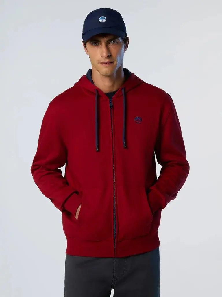 Felpa Fullzip Cappuccio North Sails