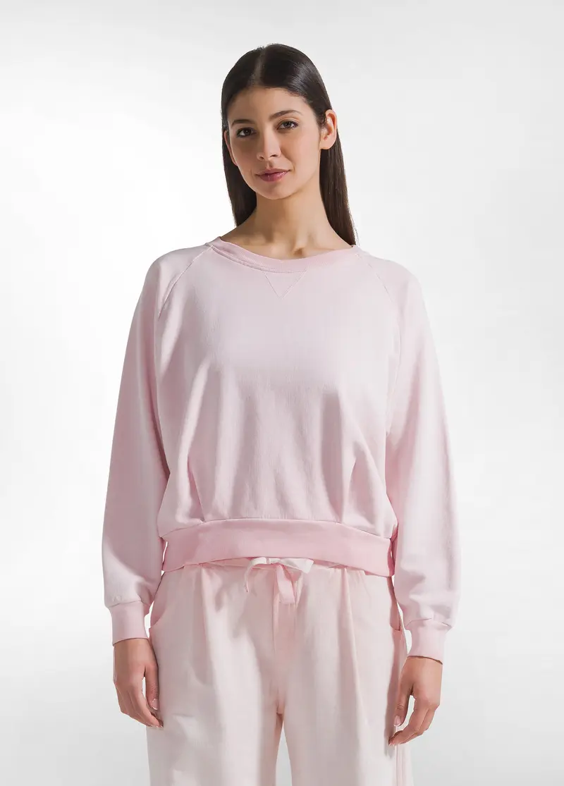 FELPA GIROCOLLO EFFETTO SFUMATO ROSA