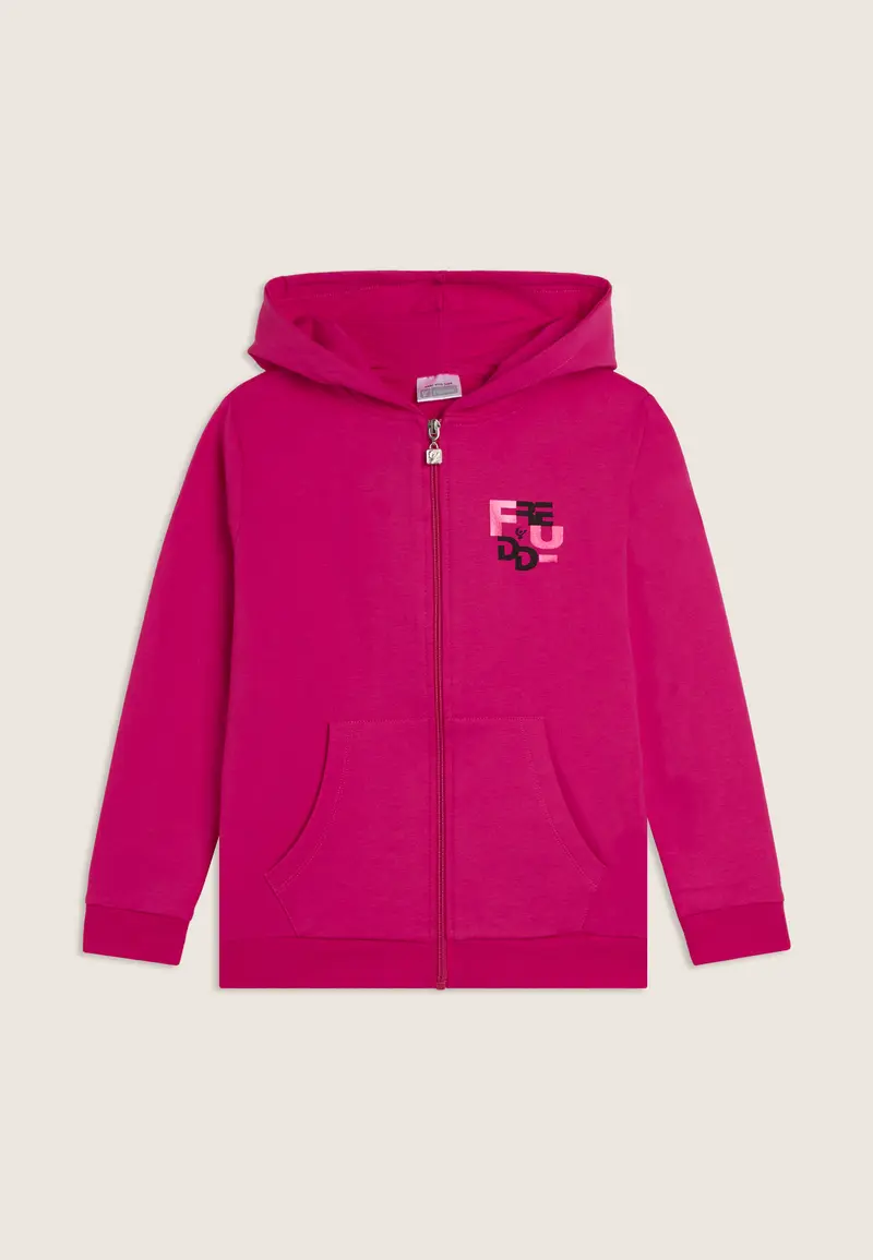 Felpa Junior oversize full-zip con cappuccio e grafica FREDDY