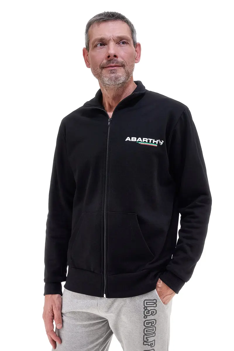Felpa nera full zip 100% cotone Abarth AH002ZP