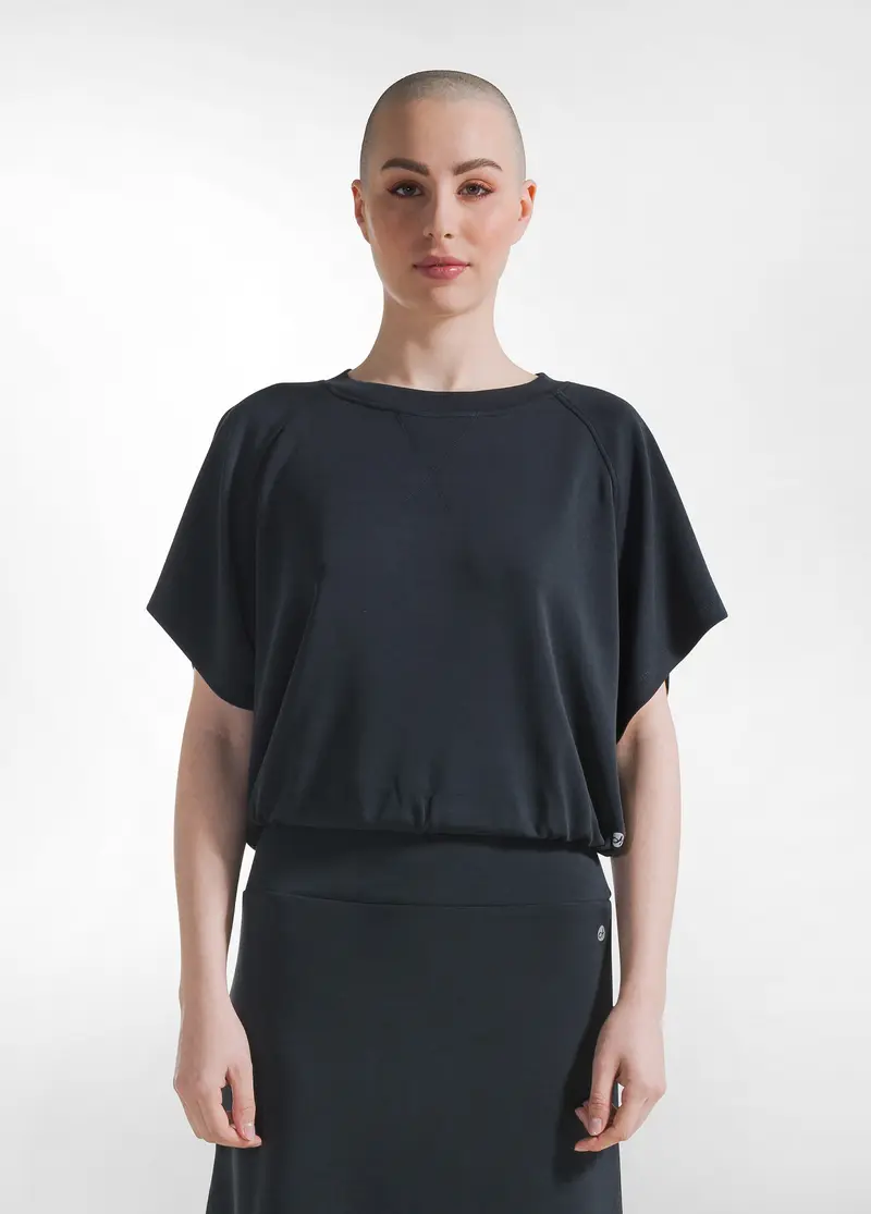 FELPA SOFT TOUCH MEZZA MANICA NERO