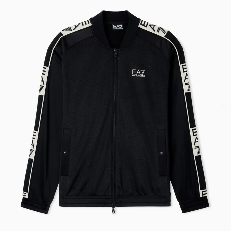 FELPA UOMO EA7 EMPORIO ARMANI FULL ZIP TAPE LOGO