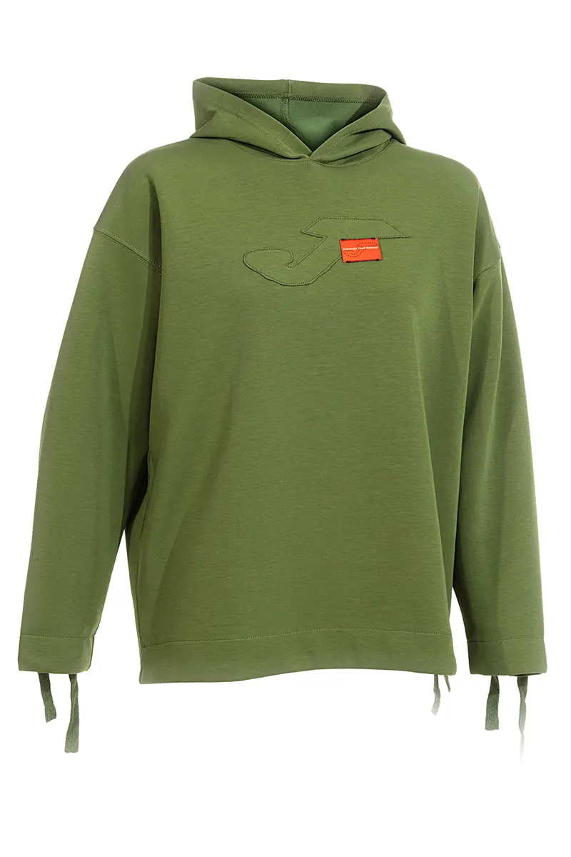 Felpa verde con lacci regolabili e logo in rilievo Joma Step Hoodie