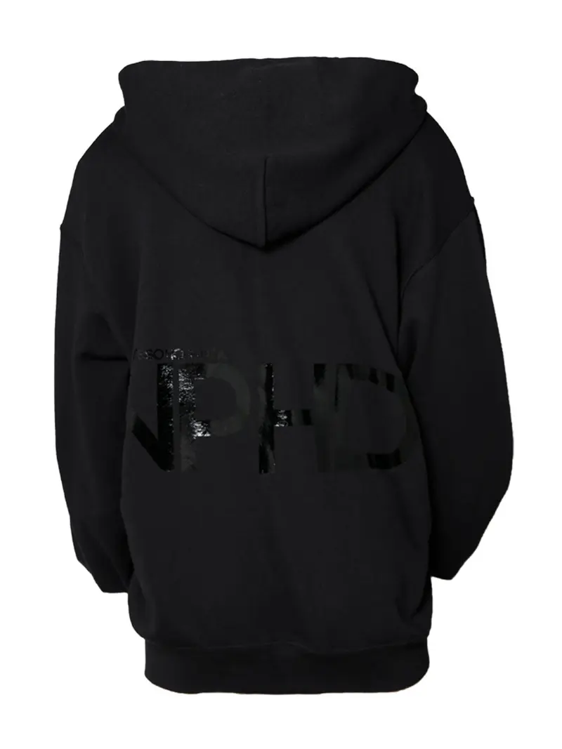 Felpa zip NPHD black logo black PERSONALIZZABILE