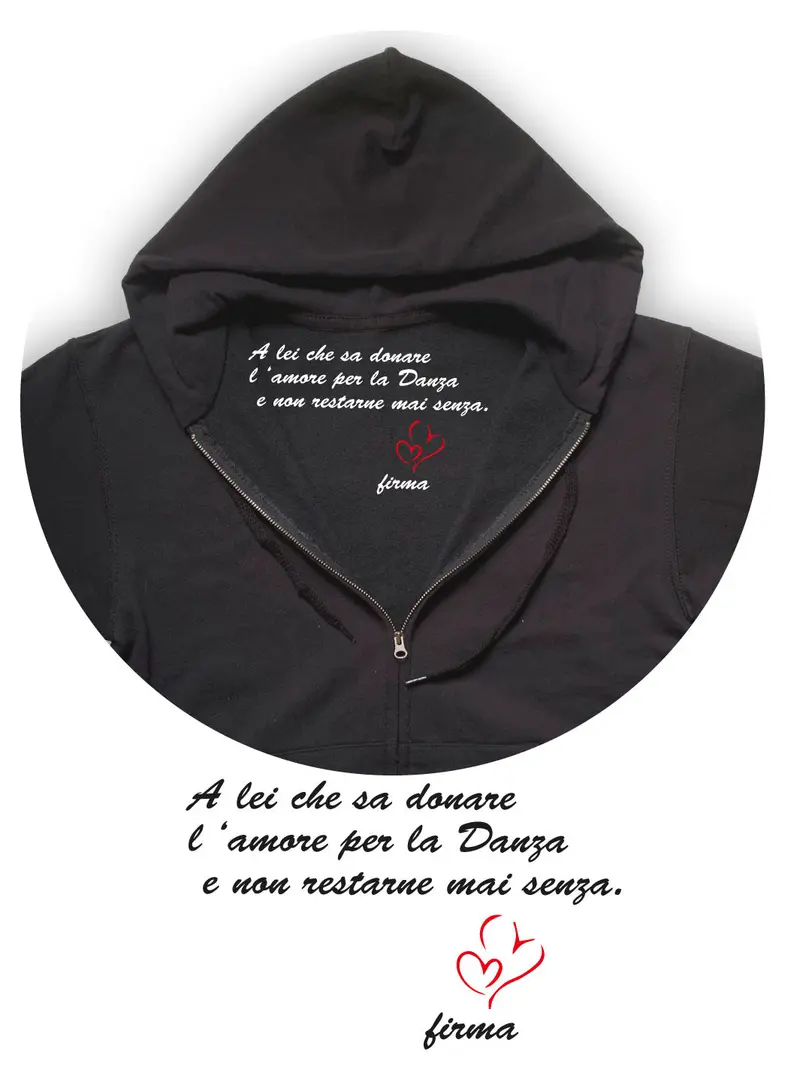 Felpa zip TEACHER CON DEDICA PERSONALIZZABILE
