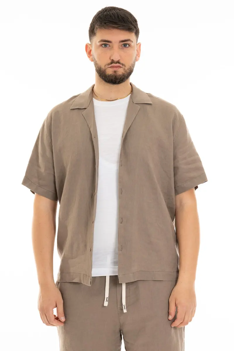 FIFTIETH CAMICIA IN LINO MANICA CORTA 100 SAB