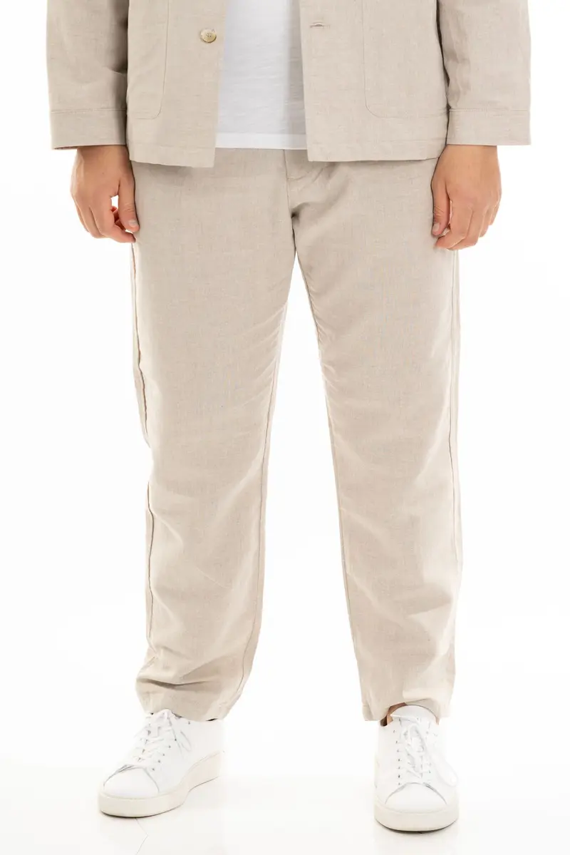 FIFTIETH PANTALACCIO UOMO IN LINO SAND BEI