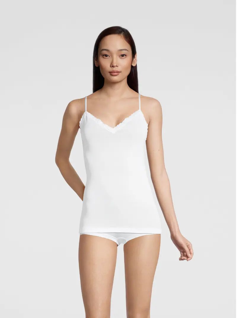 Filoscozia Camisole Top with Leavers lace 312