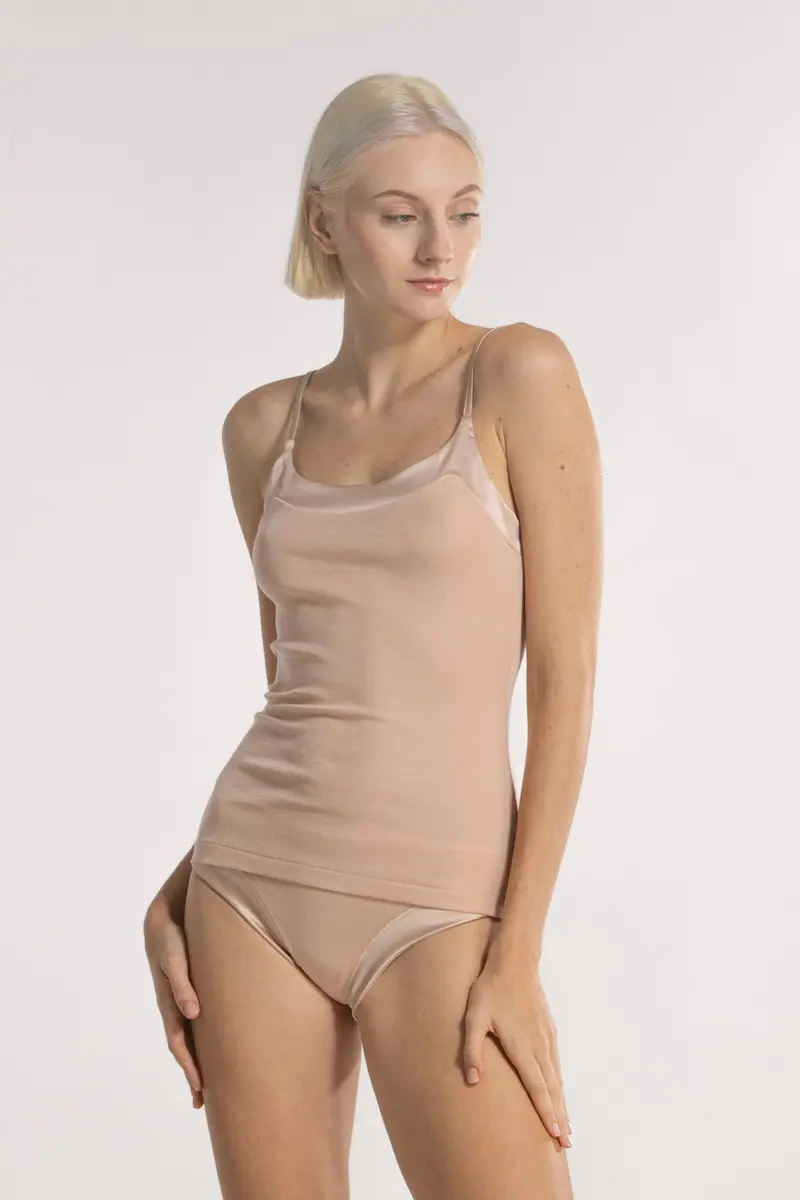 Filoscozia Spaghetti Top with Satin Edging 16124